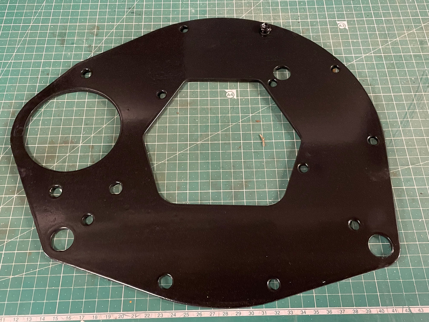Engine Backplate, Powder Coated